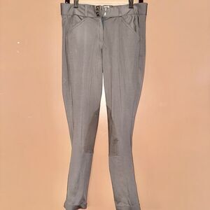 Riding Sport Women Cotton Pull-On Stretch Equestrian Riding Pants Gray - Size 30